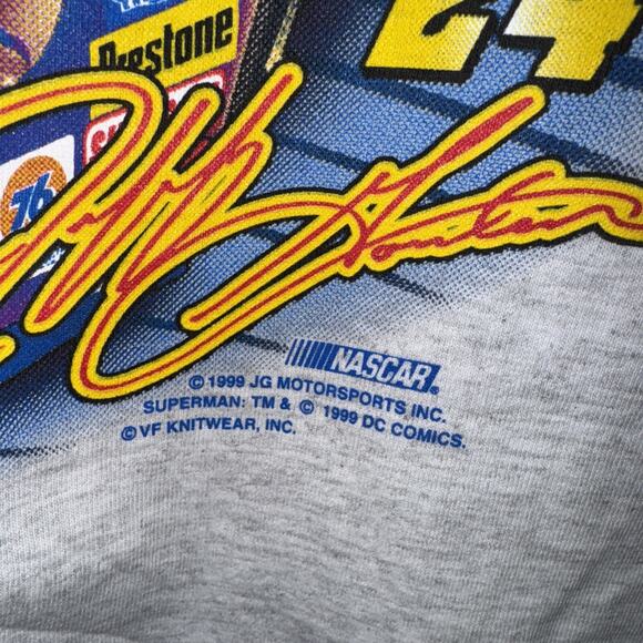 Vintage 1999 Jeff Gordon Superman Gray Kids Shirt Size Large - Picture 3 of 5